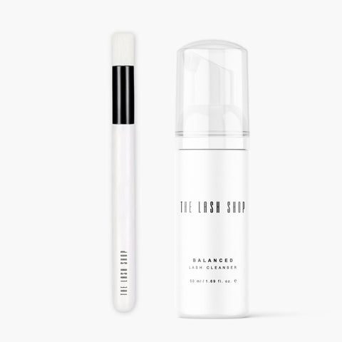 balanced cleanser with lash brush