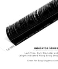 side profile of a strip of instant bloom 0.03mm lashes