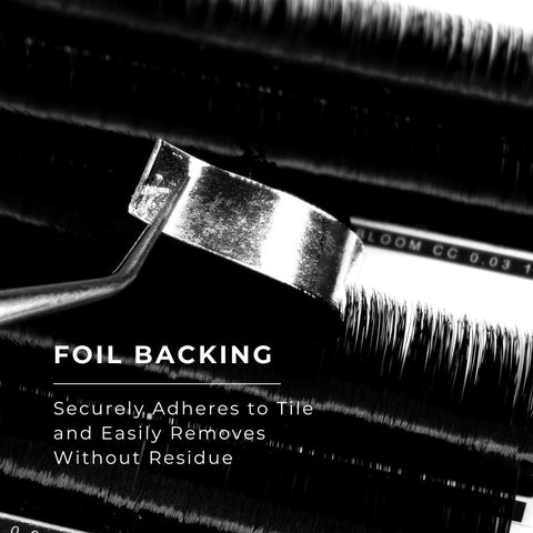 strip of instant bloom 0.03mm lashes showing foil backing