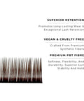 strip of chocolate satin silk 0.15mm lashes with features