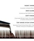 strip of chocolate satin silk 0.15mm lashes with features