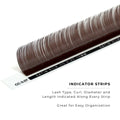 strip of chocolate satin silk 0.07mm lashes with features