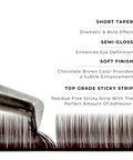 strip of chocolate satin silk 0.07mm lashes with features