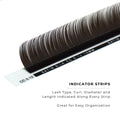 side profile of a strip of espresso satin silk 0.12mm lashes
