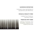 strip of espresso satin silk 0.12mm lashes with features