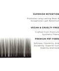 strip of espresso satin silk 0.12mm lashes with features