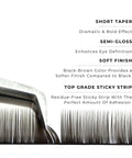 strip of espresso satin silk 0.12mm lashes with features
