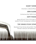 strip of espresso satin silk 0.05mm lashes with features
