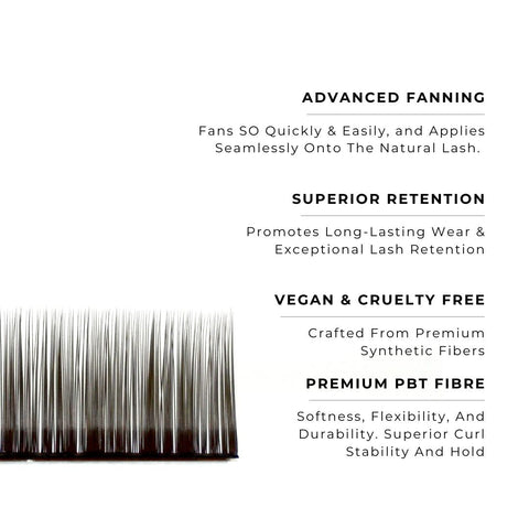 strip of espresso satin silk 0.07mm lashes with features
