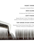 strip of espresso satin silk 0.07mm lashes with features