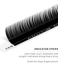 side profile of a strip of mynk 0.12mm lashes