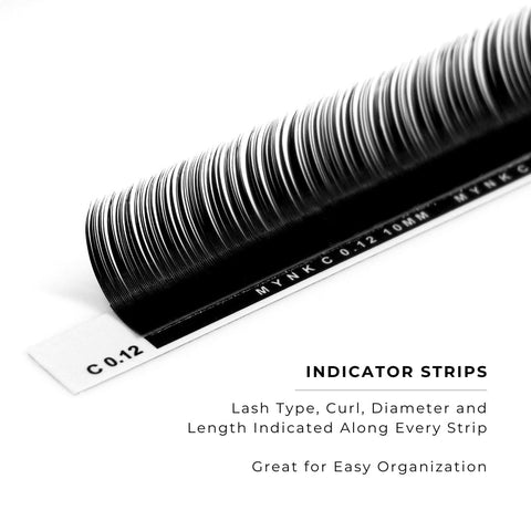 side profile of a strip of mynk 0.12mm lashes