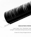 side profile of a strip of mynk 0.15mm lashes