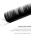 side profile of a strip of mynk 0.18mm lashes