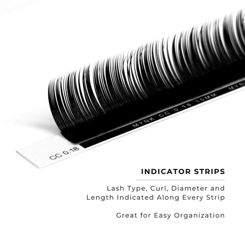 side profile of a strip of mynk 0.18mm lashes