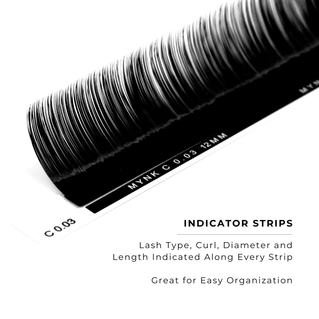 side profile of a strip of mynk 0.03mm lashes