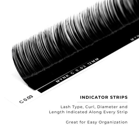 side profile of a strip of mynk 0.03mm lashes