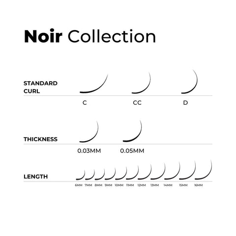 noir lashes comparison chart