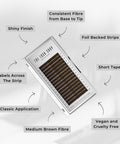 informational graphic on satin silk classic chocolate lashes