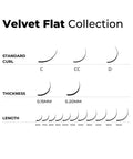 velvet flat lash chart