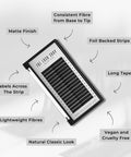 informational graphic on velvet flat lashes